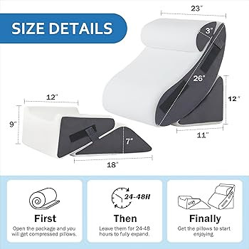 5Pcs Orthopedic Bed Wedge Pillow Set for After Surgery, Adjustable Wedge Pillow for Acid Reflux R... | Amazon (US)