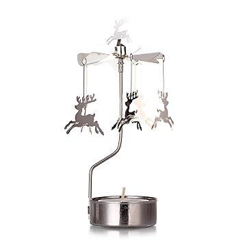 Rotary Candle Holder Spinning Candleholder Metal Small Gift (Deer) | Amazon (US)