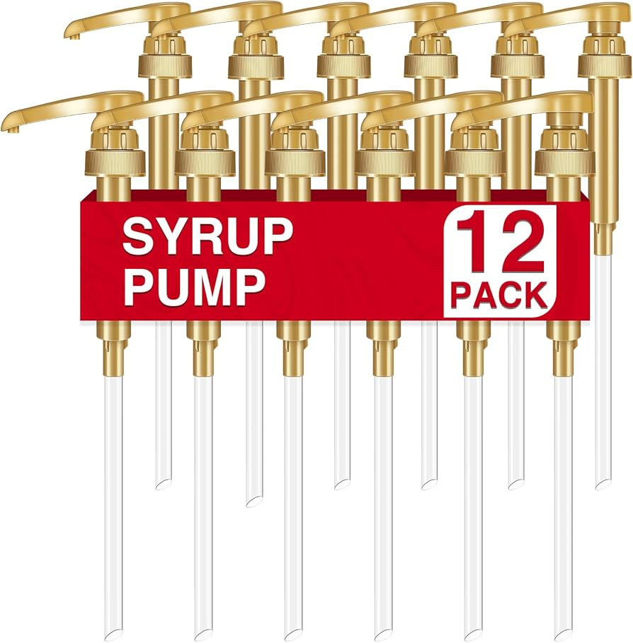 Coffee Syrup Pumps, 12 Pack Gold TORANI Syrup Pump, Skinny Syrup Pump for 750ml 25.4oz Syrup Bott... | Amazon (US)