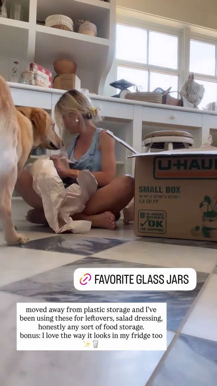 Sharing my favorite glass jars! 🫙🤍 Moved away from plastic storage and I've been using these for leftovers, salad dressing, honestly any sort of food storage. Bonus: I love the way it looks in my fridge too! 

 #LTKmomlife #LTKvlog #LTKHome