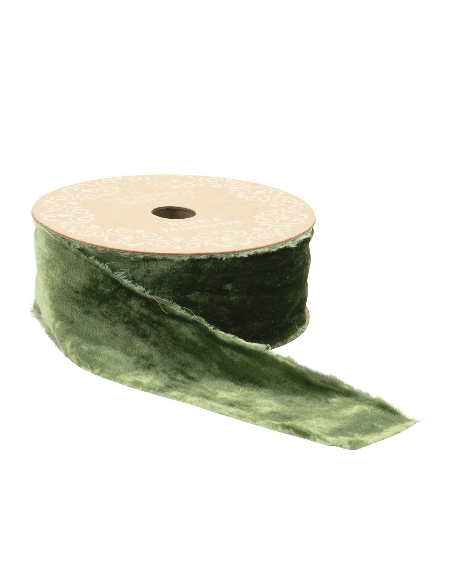 Green Raw Edge Velvet Ribbon | Gatehouse No.1