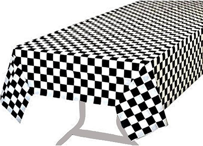 Pcs of 2 Premium Plastic Checkered Flag Tablecloths Picnic Table Covers, Tablecovers Party Favor ... | Amazon (US)