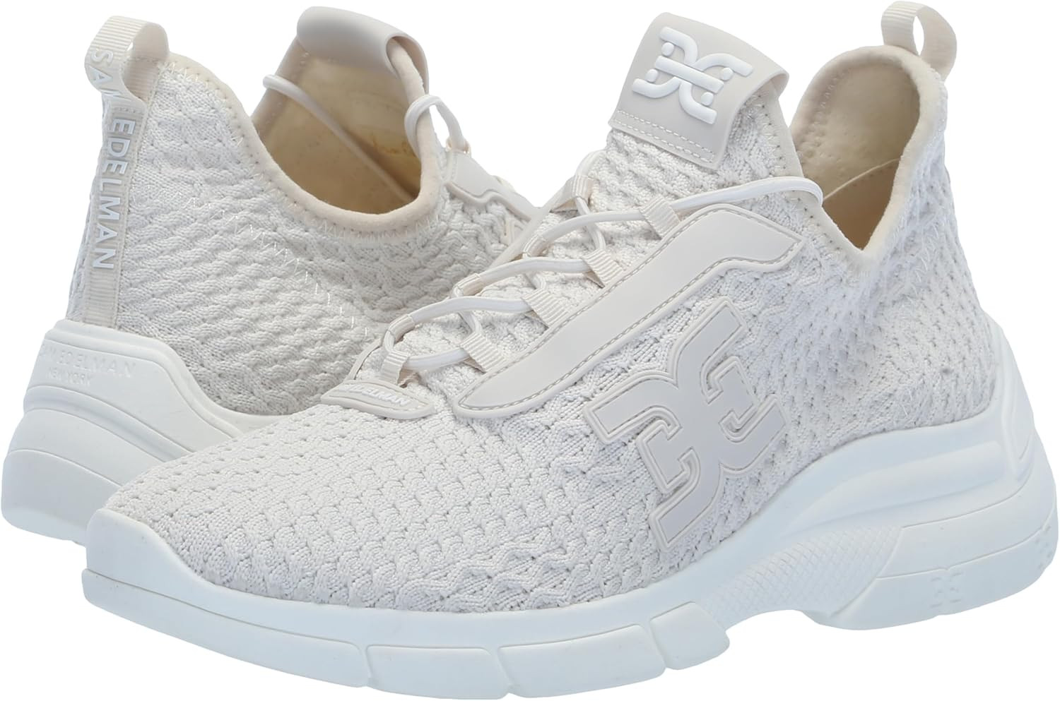 Sam Edelman Womens Cami Lace Up Knit Sneaker Cream 10.5M | Walmart (US)