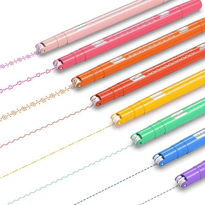 Aechy Colored Curve Pens for Note Taking, Dual Tip Markers with 5 Different Curve Shapes & 8 Colo... | Amazon (US)