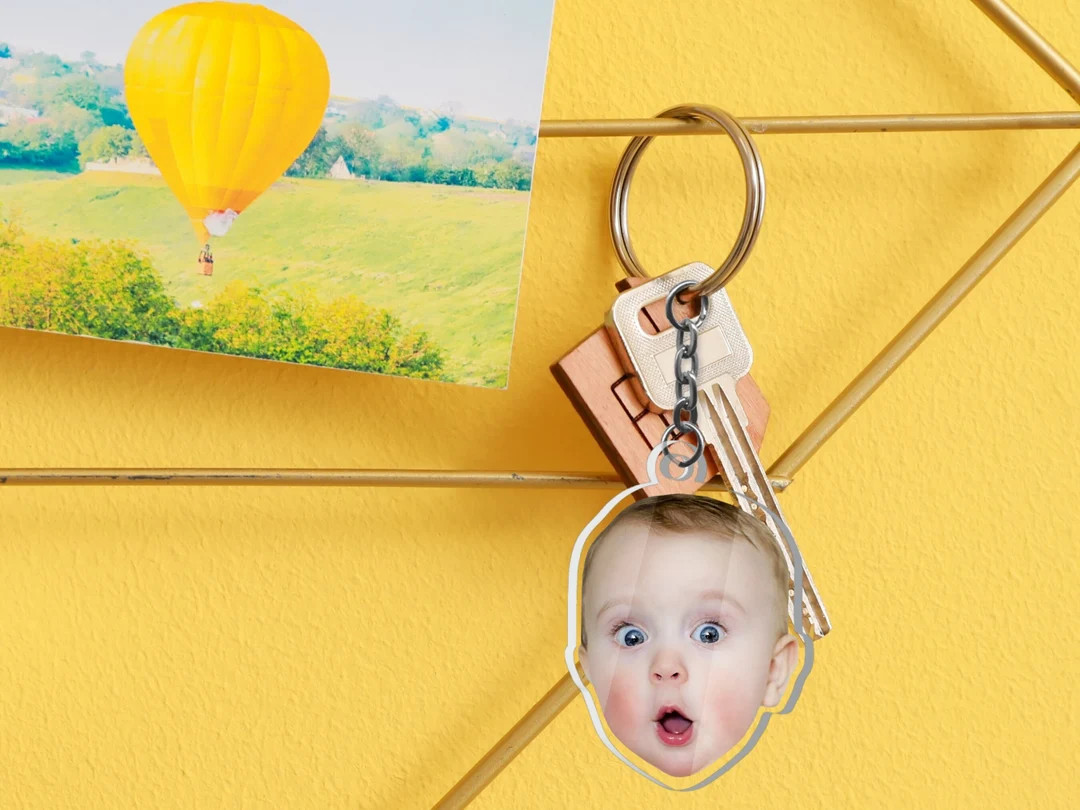 Baby Face Keychain, Photo Keychain, Fathers Day Gift, Custom Baby Face on Keychain Gift for Mom N... | Etsy (US)
