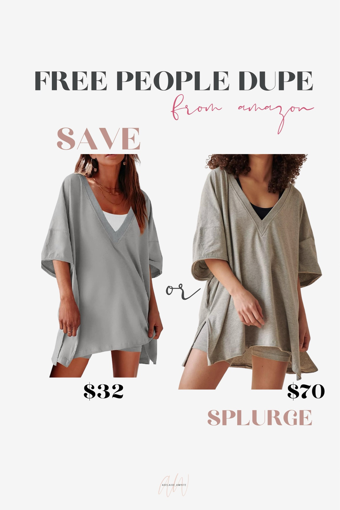 Free People dupe on the reversible hot shot v neck! 
