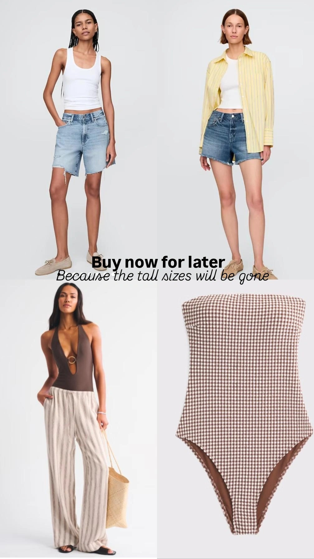 There's some really cute one piece swim out right now. I know it's January but I can promise that when it's April and you think it's time to start shopping early for swim, the long torso and tall sizes will be gone in anything cute or size inclusive. These shorts are only $26 right now which is a great price. 

#LTKMidsize #LTKTall #LTKSeasonal