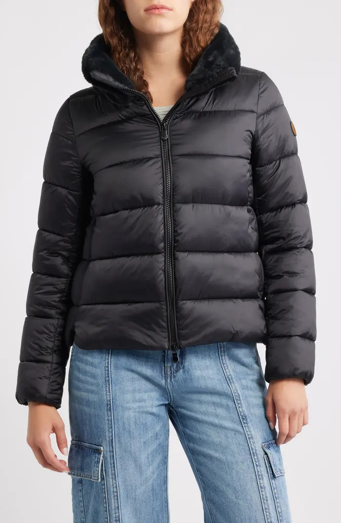 Save The Duck Mei Faux Fur Collar Waterproof Quilted Jacket | Nordstrom | Nordstrom