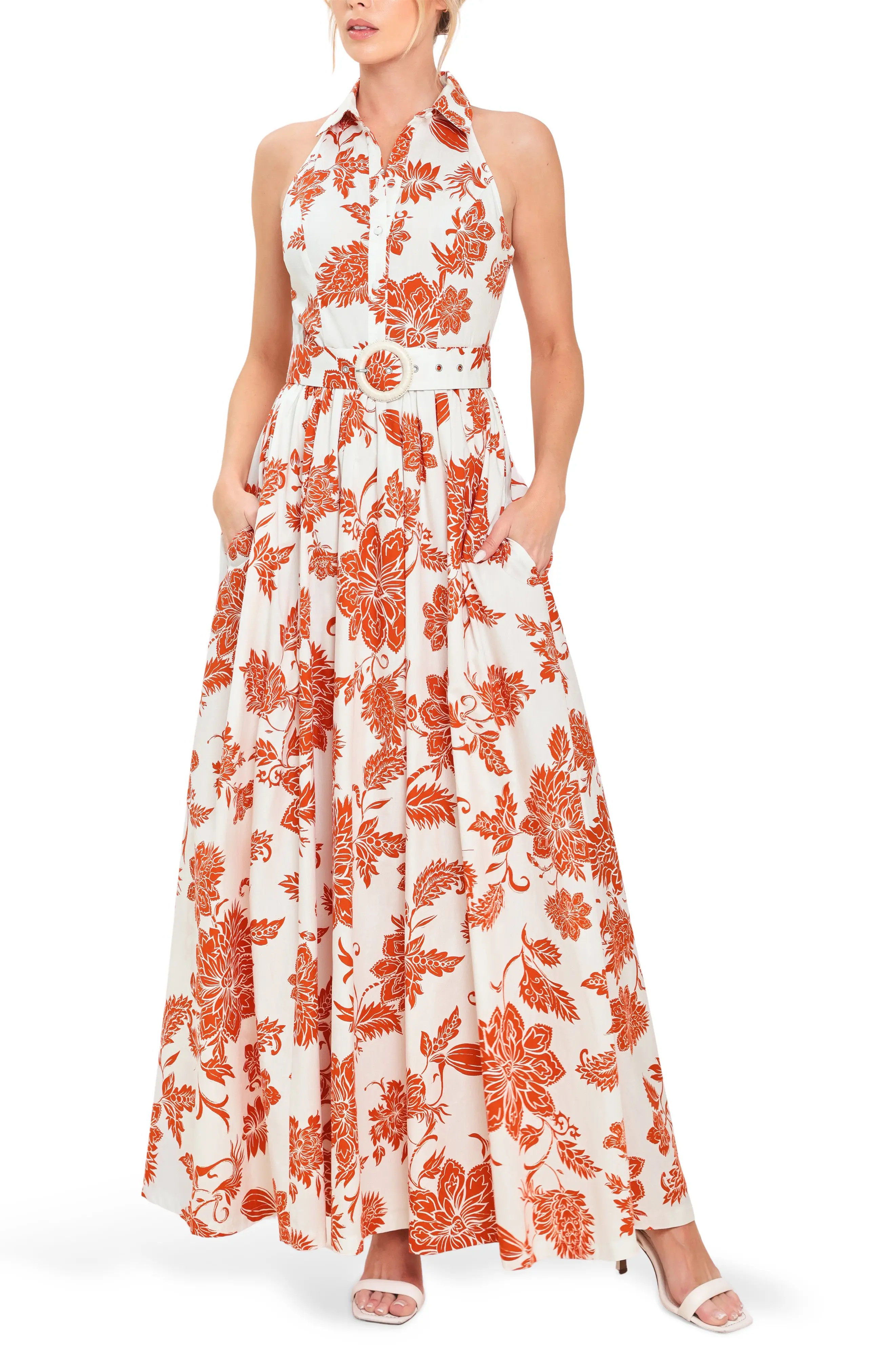 FLYING TOMATO Belted Maxi Shirtdress (Women) | Nordstromrack | Nordstrom Rack