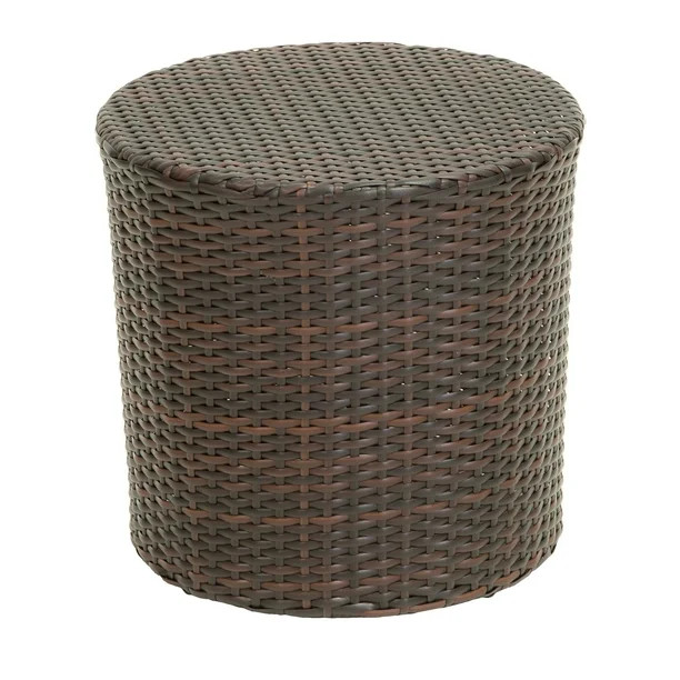 Outdoor Wicker Barrel Side Accent Table, Brown - Walmart.com | Walmart (US)