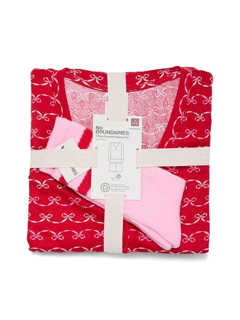 No Boundaries Giftable Henley Sleep Top and Shorts with Socks Set, 3-Piece, Women's | Walmart (US)