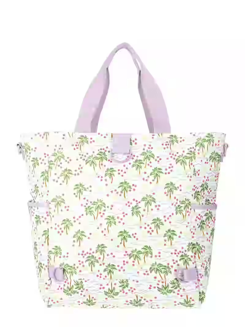 No Boundaries Beach Cooler Tote Bag, White Palm, Women’s | Walmart (US)