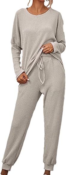 Women's Sweatsuit 2 Piece Outfits Pajamas Sets Long Sleeve Tops with Sweatpants Loungewear Casual... | Amazon (CA)