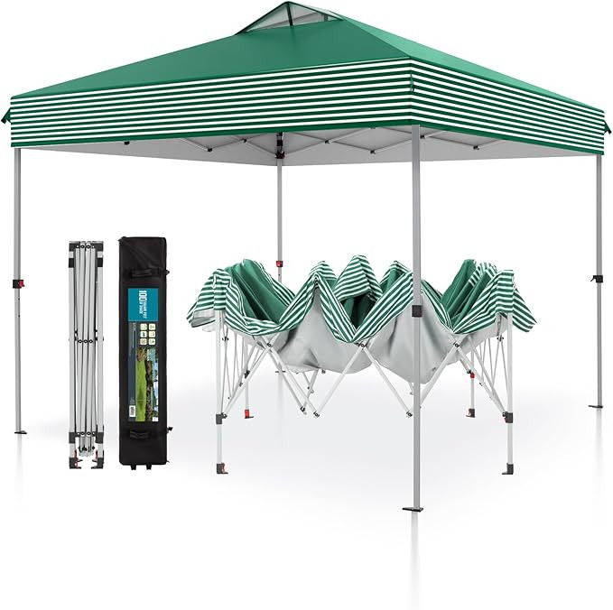 PHI VILLA Pop Up Canopy 10 10 Tents for Parties with Wheeled Bag, Portable Lightweight Folding w/... | Amazon (US)