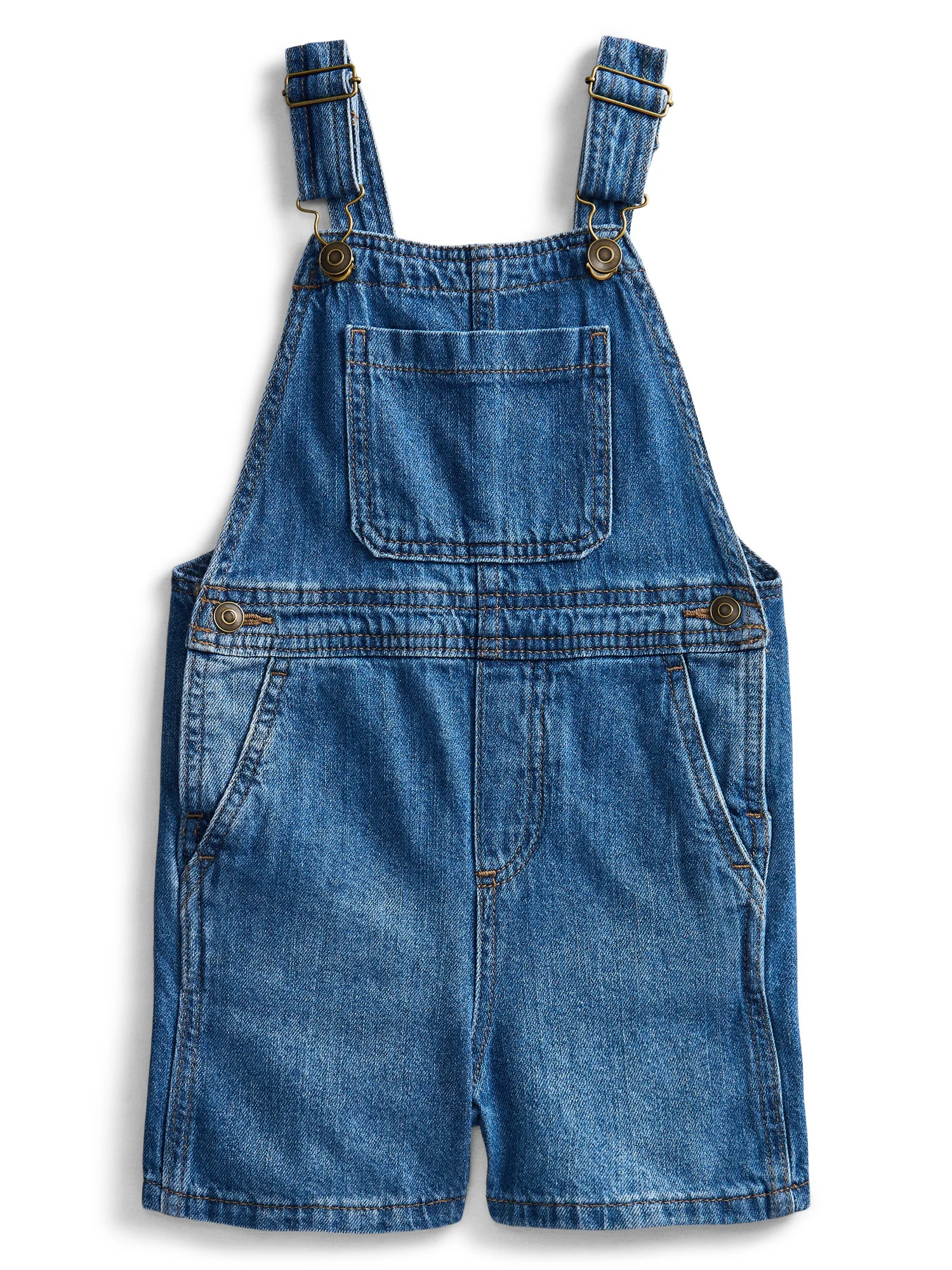 Wonder Nation Toddler Boys Denim Shortalls, Sizes 12M-5T - Walmart.com | Walmart (US)