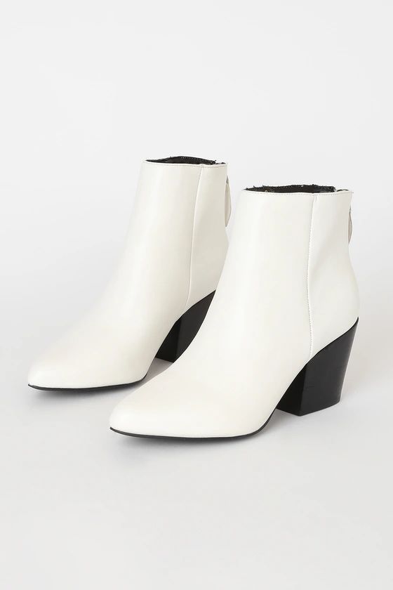 Brya White Pointed-Toe Ankle Booties | Lulus (US)