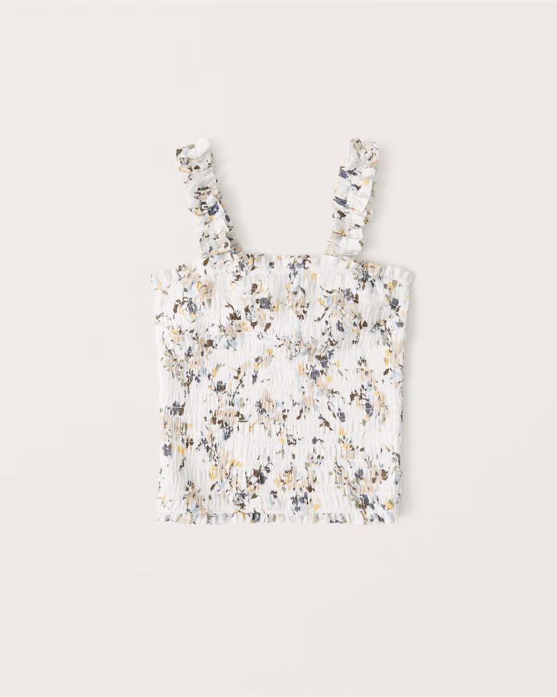 All-Over Smocked Wide Strap Cami | Abercrombie & Fitch (US)