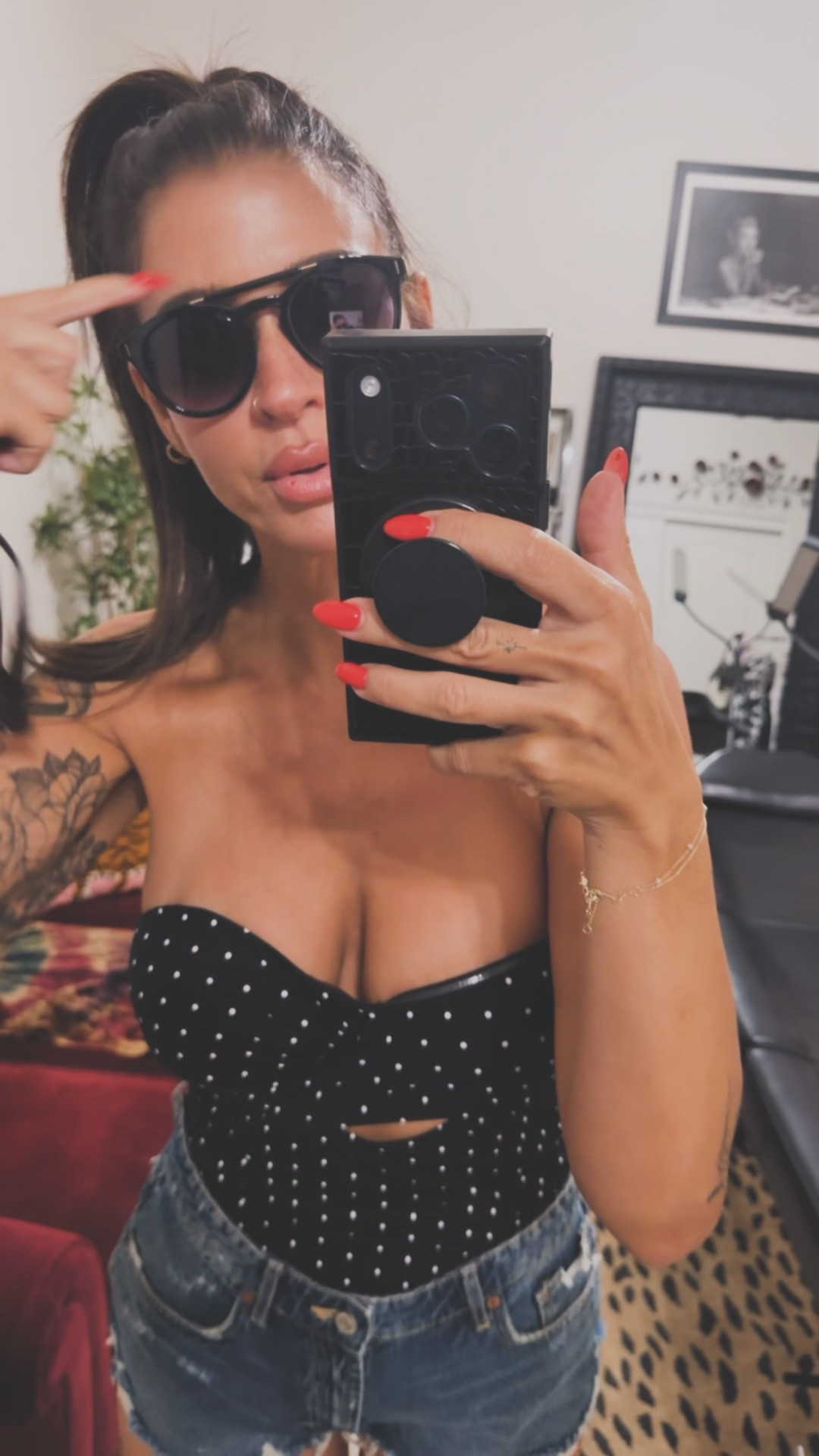 @Velvet Eyewear 
@POPILUSH LLC 
Size up in sizes if you’re in between for the swimsuit. It also comes with straps that are easily removed. 
Code : sarahs15 for 15% off your total with velvet sunglasses 

Women’s sunglasses
Affordable sunglasses
Women’s bathing suit
One piece suits
Polkadot bathing suit

#LTKSaleAlert #LTKSwim