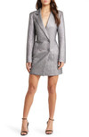 Click for more info about Metallic Double Breasted Long Sleeve Blazer Dress