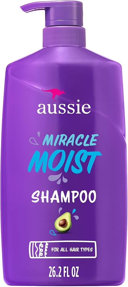 Aussie Miracle Moist Shampoo for All Hair Types - Dry, Curly, Coily, Wavy, Straight - Paraben-Fre... | Amazon (US)