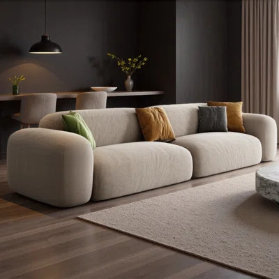 Minimalist Living Room Contemporary Straight-Line Sofa | Wayfair North America