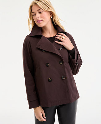 Women's Short Double-Breasted Trench Coat | Macy's