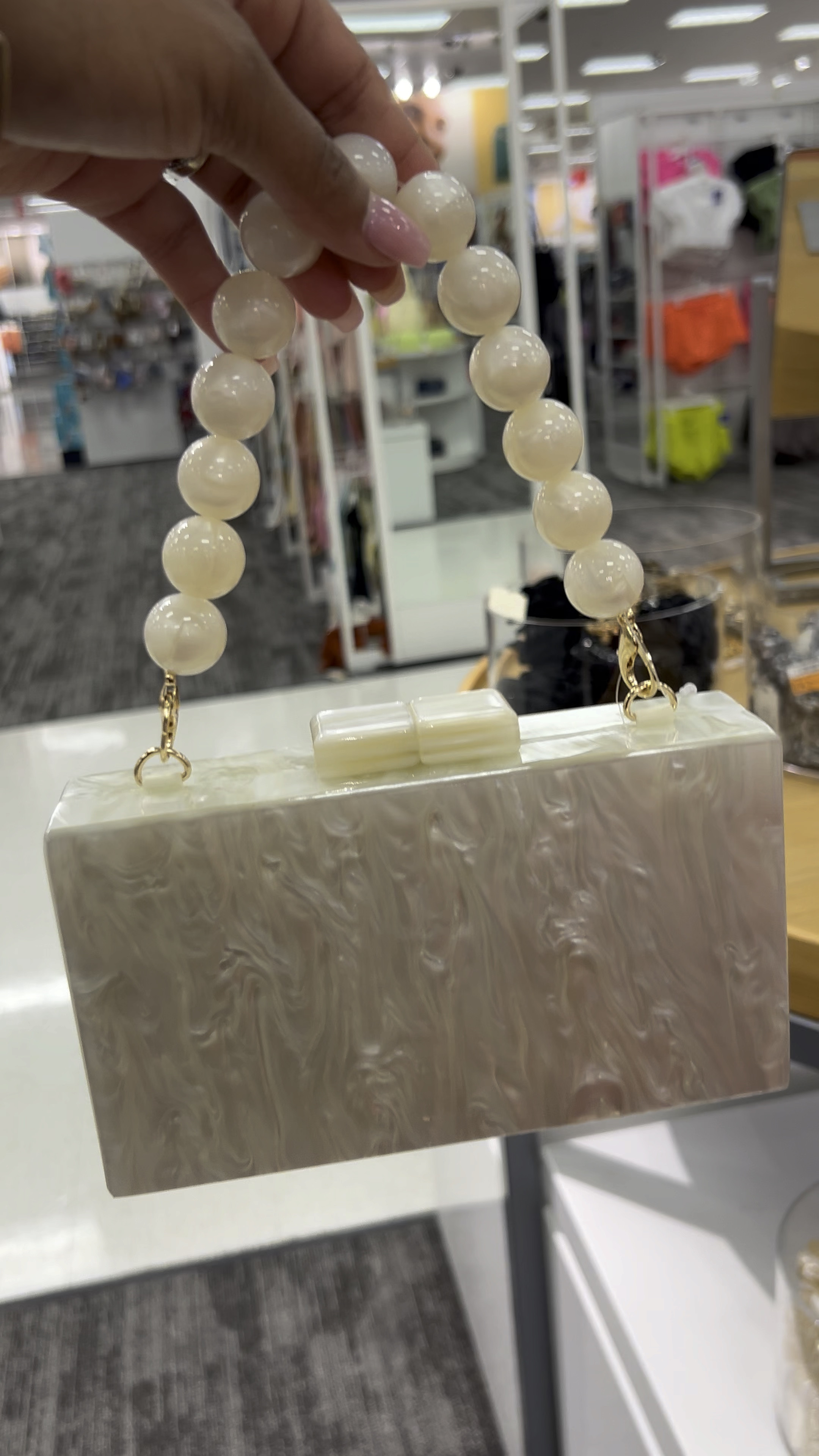 This pearl purse from target is too cute. Found a matching claw clip as well. 😍 #TargetStyle #Spring