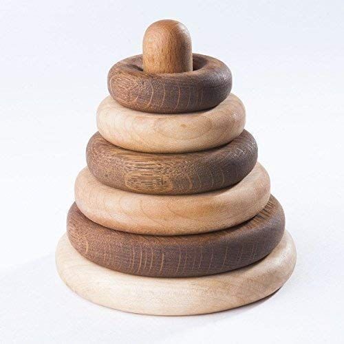Wooden Stacking Toy - Ring Stacker Wooden Toy - Natural Wood Toy | Amazon (US)