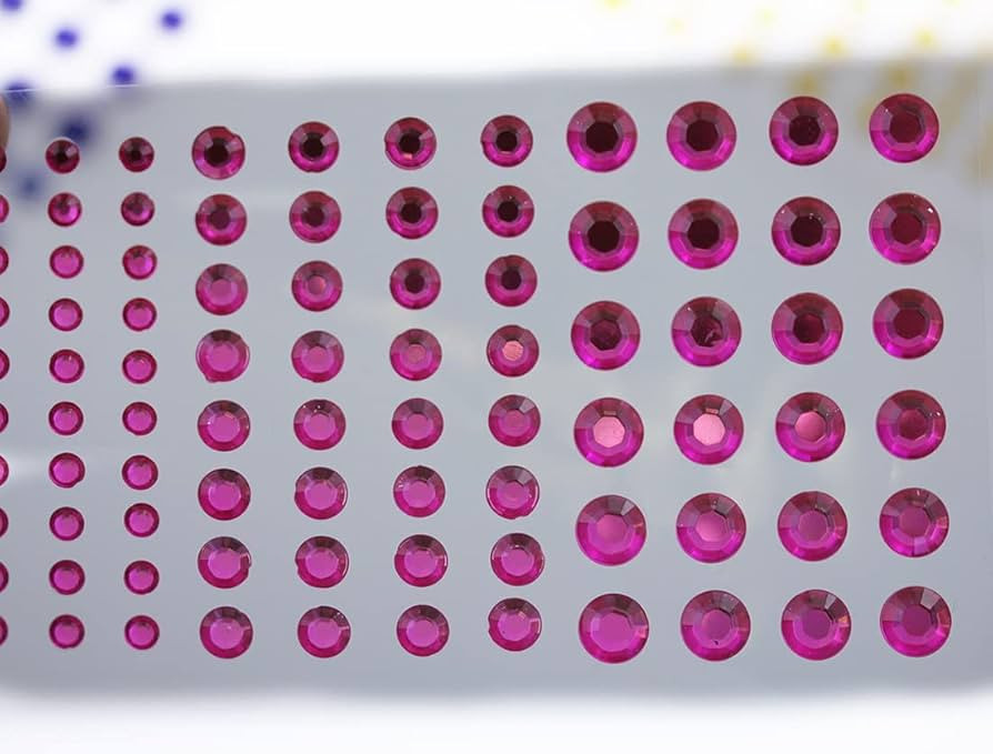 Pink Self Adhesive Acrylic Rhinestones 3 Sizes 4mm 6mm 8mm Plastic Face Gems Stick On Body Jewels... | Amazon (US)