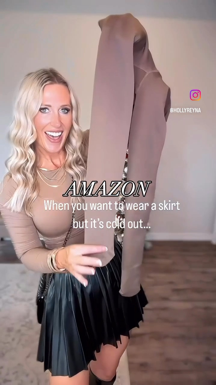 Quite possibly the most UNDERRATED FASHION find ever.

These super warm, FLEECE lined tights, is an item that every woman NEEDS this fall & winter!

Now you can still wear those cute skirts and dresses and still be warm!
I'm wearing the coffee color & translucent black, in size S-M in this 


Fleece lined tights that's don't rip | Thanksgiving outfit |
Holiday Outfit | how to wear skirt in winter | how to stay warm I warm chick winter outfit | leather pleated skater skirt | black leather mini skirt | Christmas outfit idea | black sheer tights | brown tights outfit | warm leggings | tall black boots | pumiey long sleeve | neutral outfit idea | skater skirt outfit idea #oeakofficial @oeak_official #fleecelinedtights #wintermusthaves #amazoninfluencer #Itkcreator
#skaterskirt #miniskirts #thanksgivingoutfit #holidayoutfits #warmoutfit

#LTKStyleTip #LTKWatchNow #LTKSeasonal