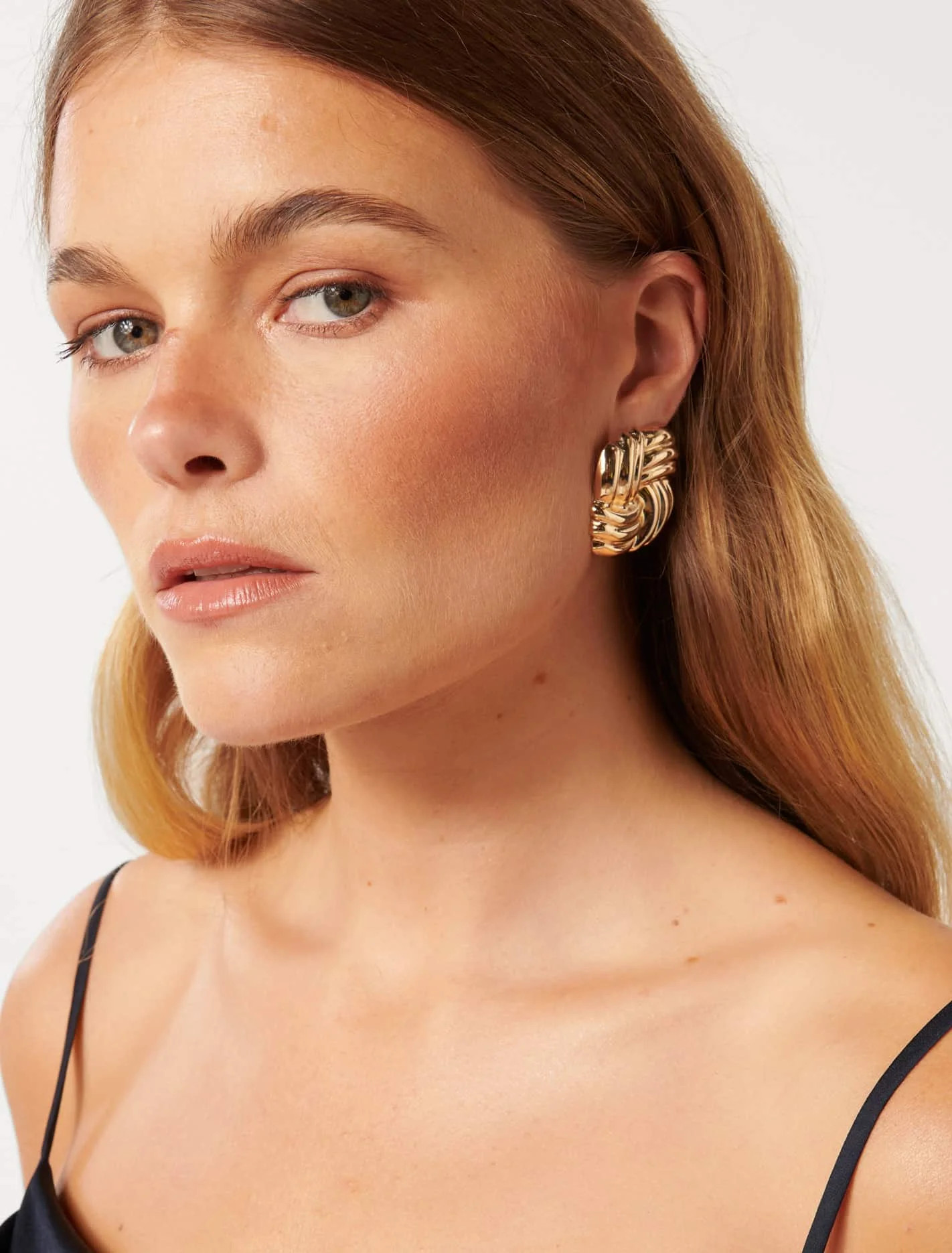 Signature Orchid Oversized Panel Studs | Forever New (AU)