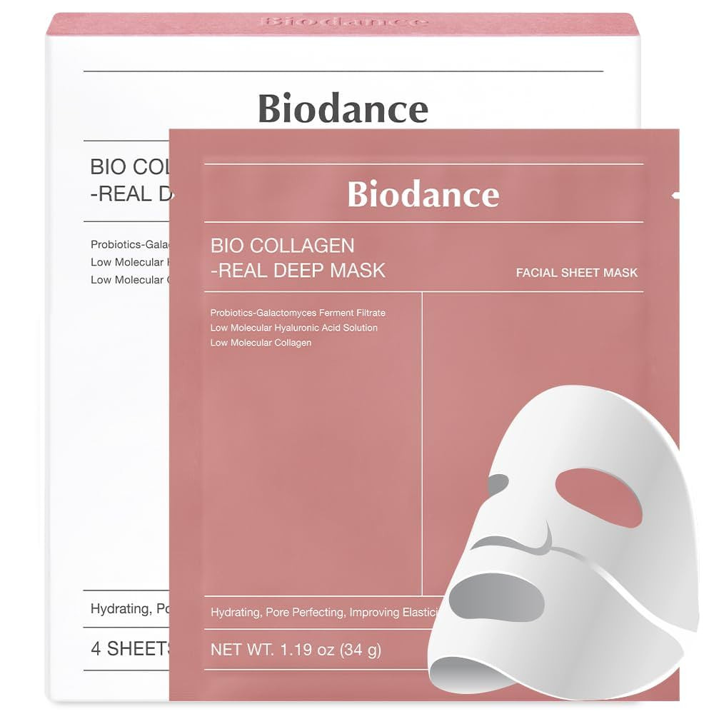 BIODANCE Bio-Collagen Real Deep Mask, Hydrating Overnight Hydrogel Mask, Pore Minimizing, Elastic... | Amazon (US)