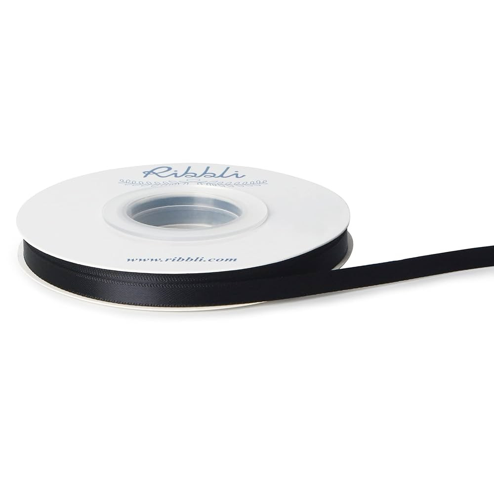 Ribbli Double Faced Black Satin Ribbon,1/4” x Continuous 25 Yards,Use for Bows Bouquet,Gift Wra... | Amazon (US)