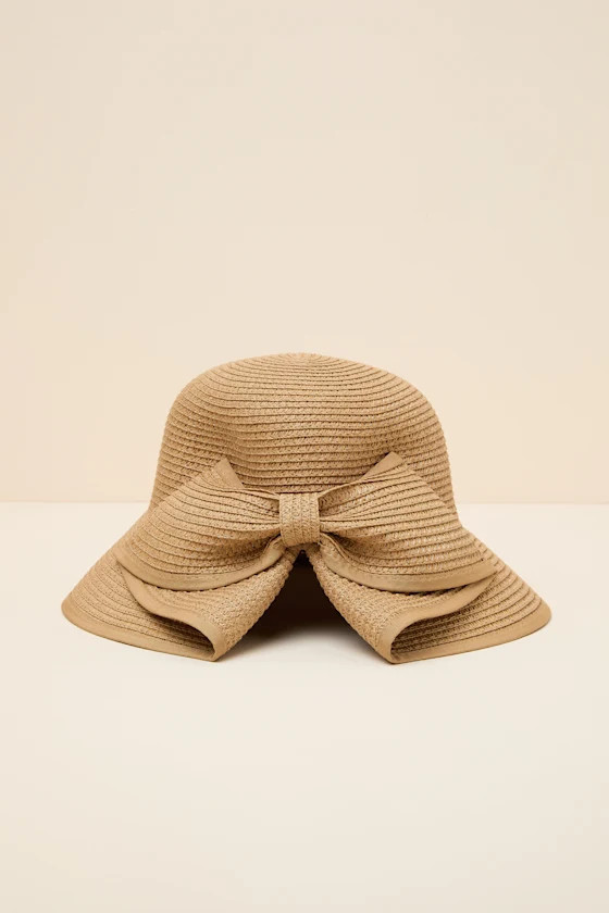 Petal Tan Woven Bow Bucket Hat | Lulus