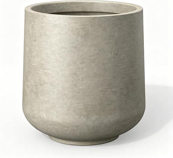 Kante Weathered Concrete Planter 13" Dia All-Weather Round Accent Pot | Handcrafted Cement Curved... | Amazon (US)
