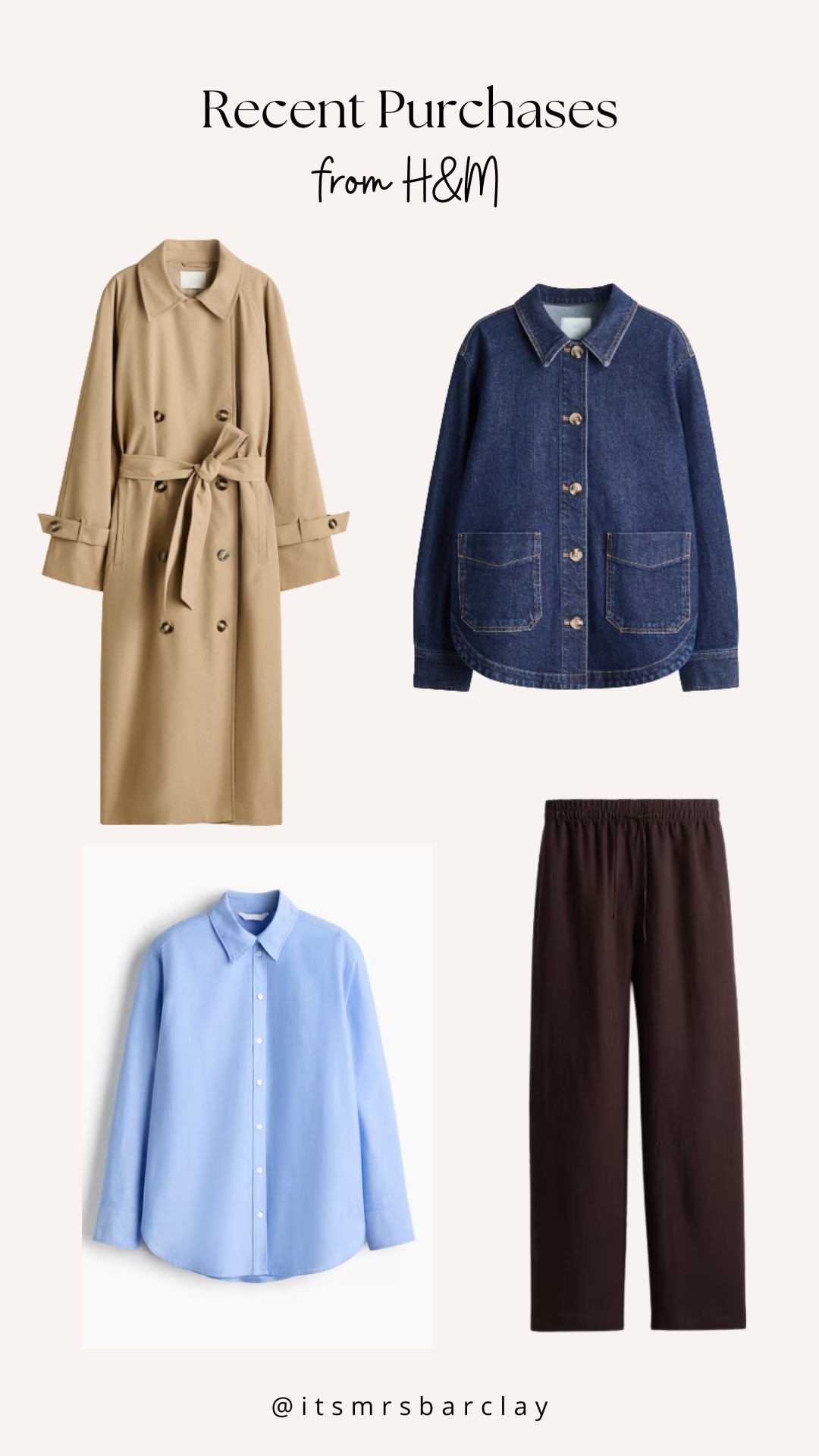Spring wear
Spring fashion 
Trench coat 
Denim 
Linen pants 

#LTKootd #LTKSpringSale #LTKWorkwear
