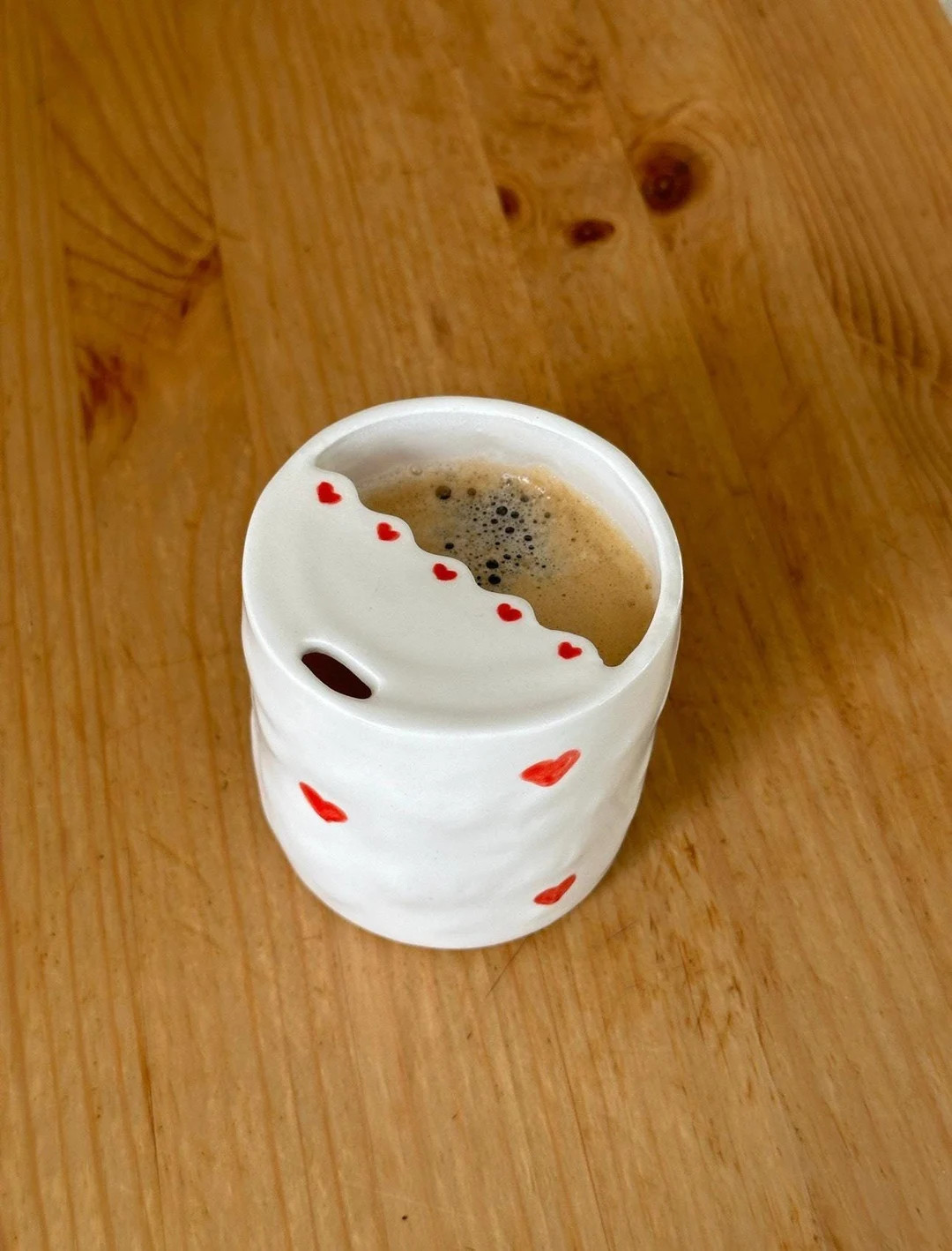 Love Couple Ceramic Tumbler: Handmade Pottery To-go Cup - Etsy | Etsy (US)