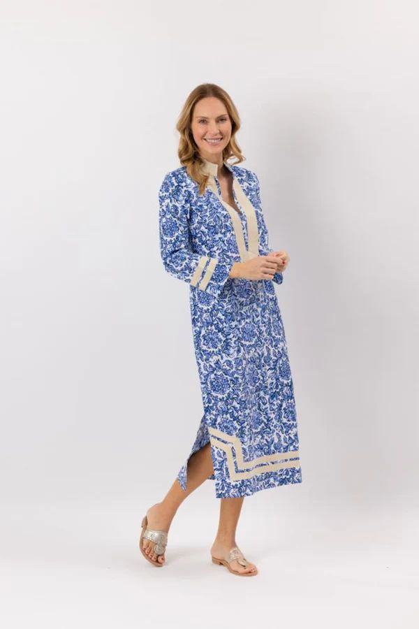 Medallion Print Long Sleeve Midi Classic Tunic | Sail to Sable