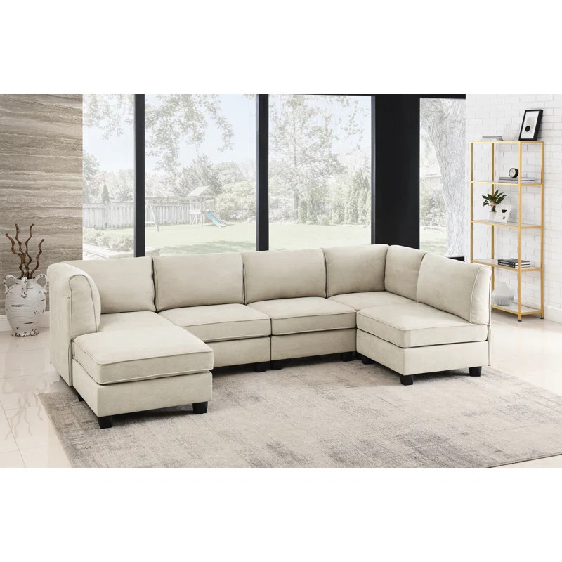 Roeder 120" Wide Modular Corner Sectional with Ottoman | Wayfair North America