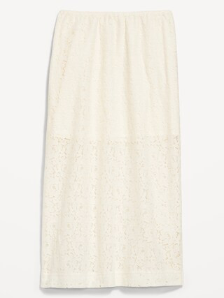 High-Waisted Lace Midi Skirt | Old Navy (US)