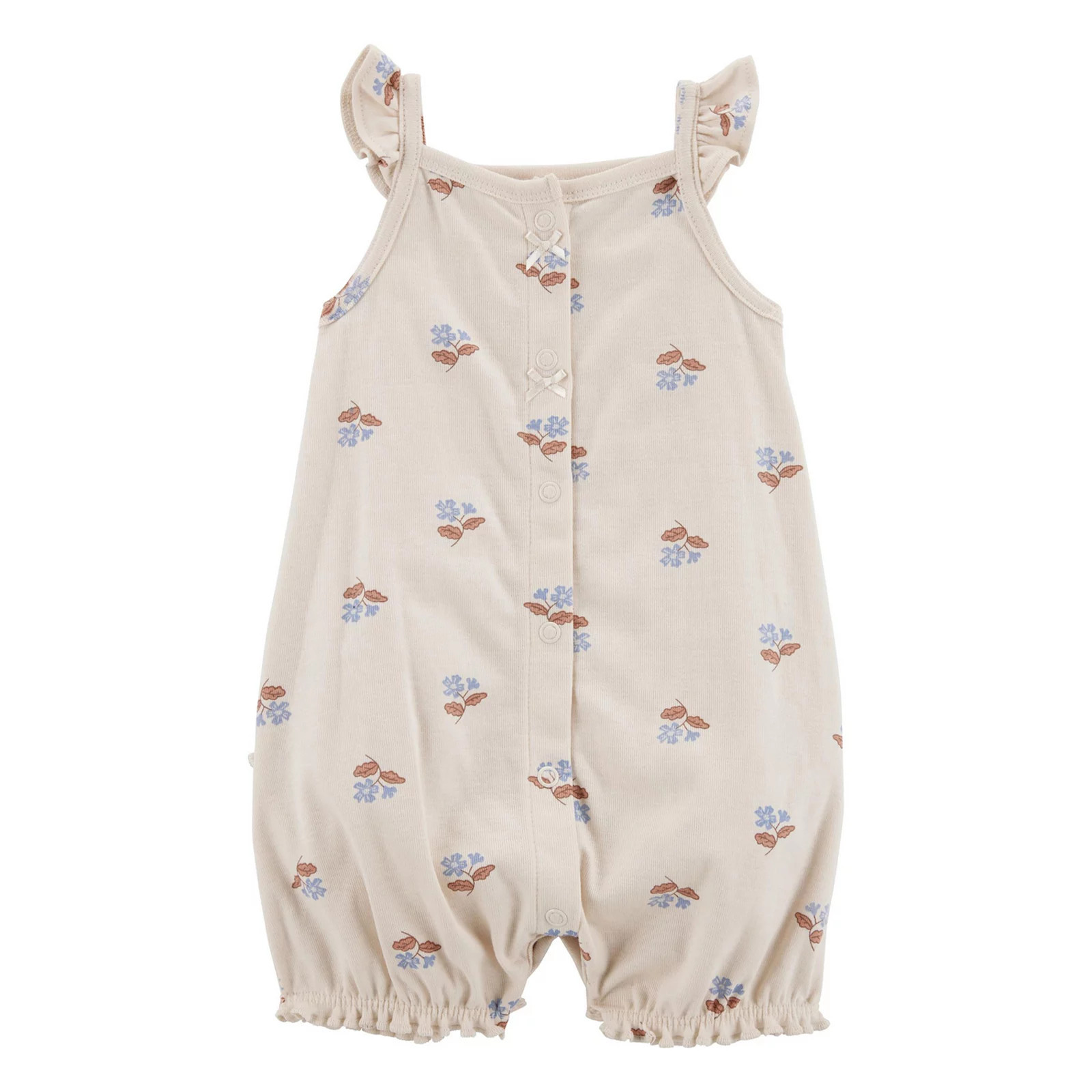 Baby Girl Carter's Floral Ruffle Romper, Girl's, Size: Newborn, Ivory Floral | Kohl's