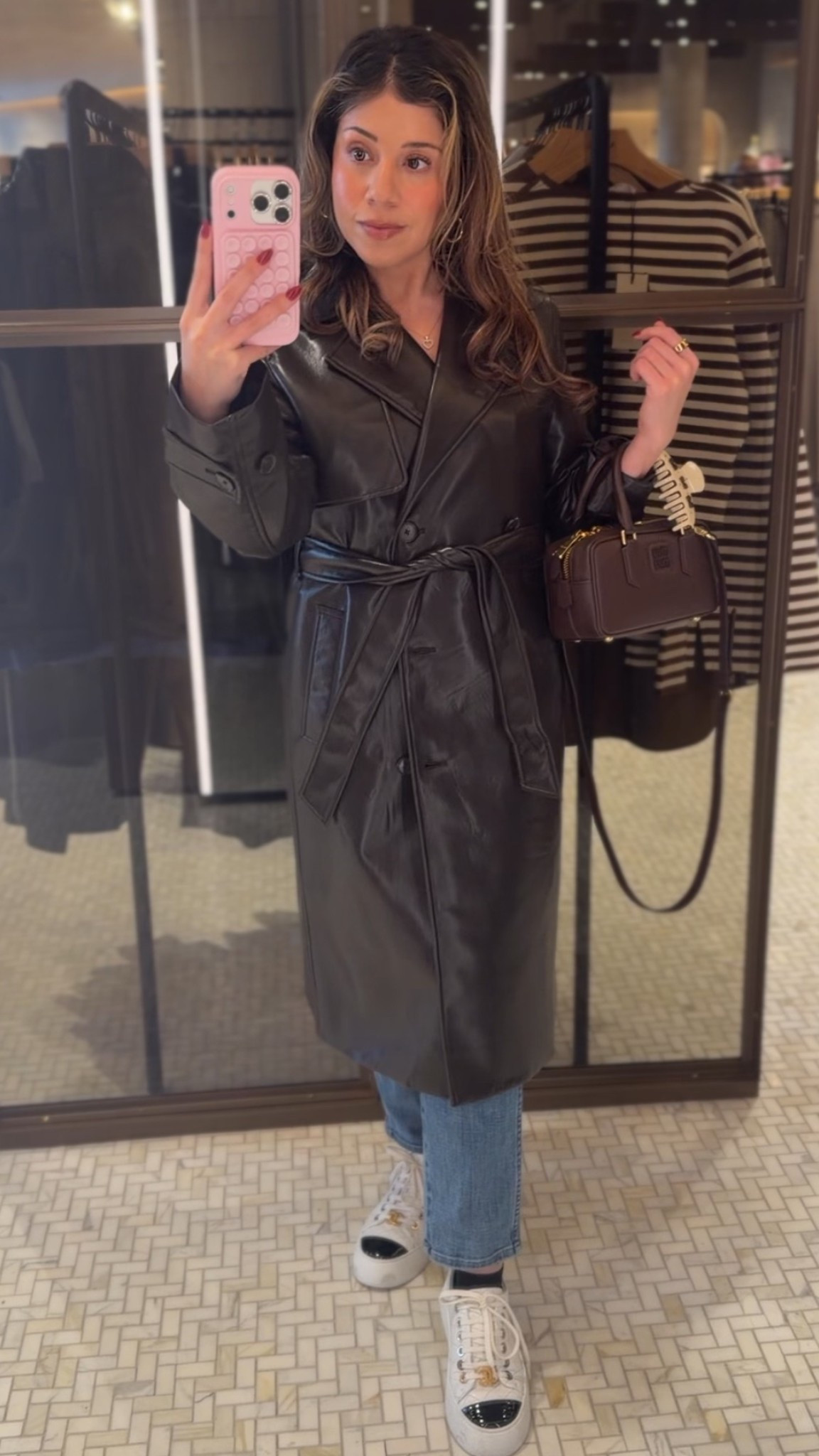 Sale - Black leather trench coat - wearing size 2XS 

#LTKCyberWeek #LTKootd #LTKSaleAlert