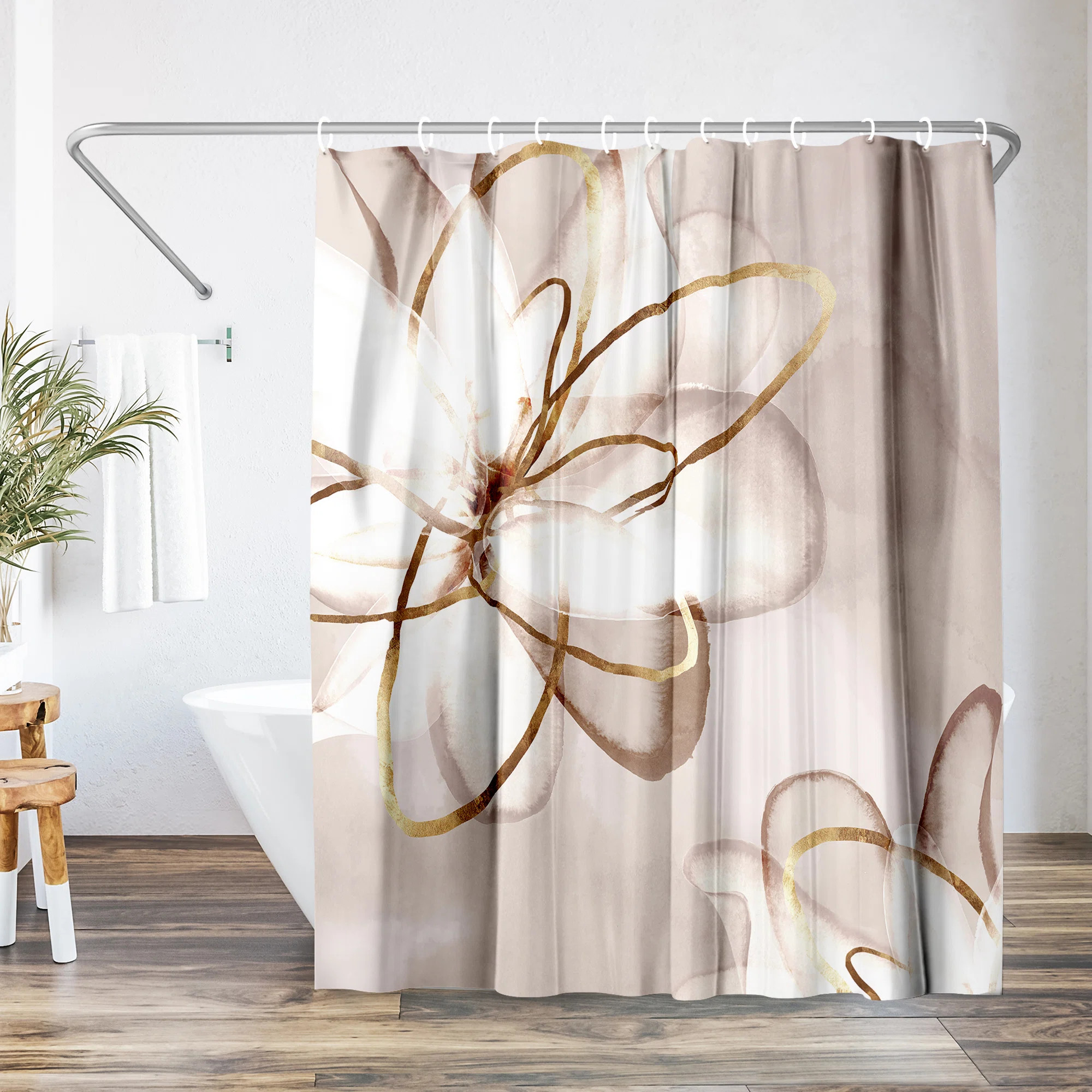 Compare Similar ItemsFloral Shower Curtain Transparent Beauty by PI Creative Art$18.99 (84)Rated ... | Wayfair North America