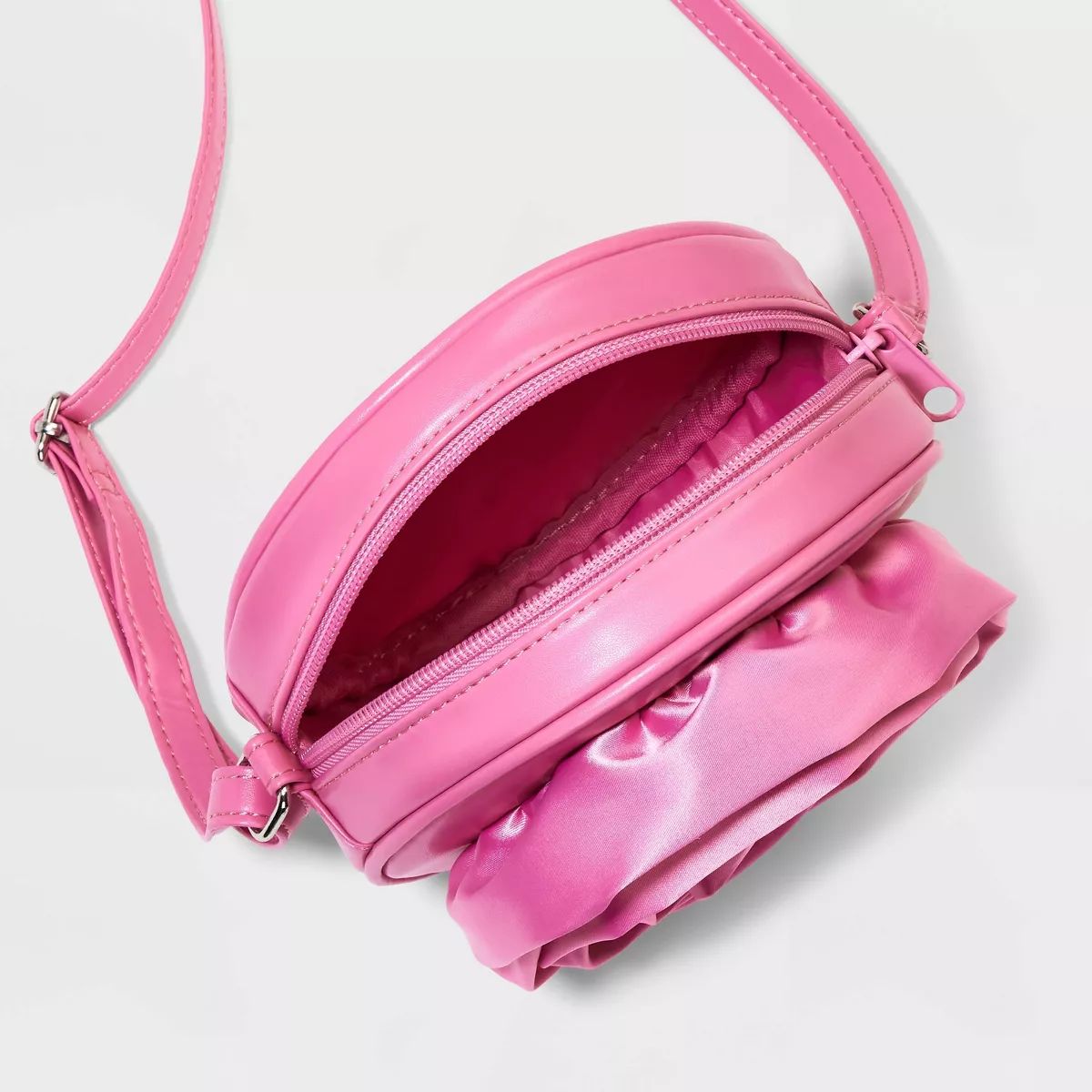 Kids' Satin Rosette Round Crossbody Bag - Cat & Jack™ Pink | Target