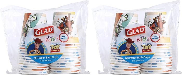 Glad for Kids Disney Pixar Toy Story 3oz Mini Paper Bathroom Cups for Kids, Mouth Rinse Cups, 24 ... | Amazon (US)