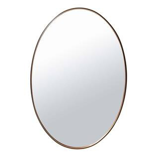 24 in. W x 35 in. H Wall Oval Mirror Large Gold Farmed Mirror for Living Room, Bedroom, Vanity | The Home Depot