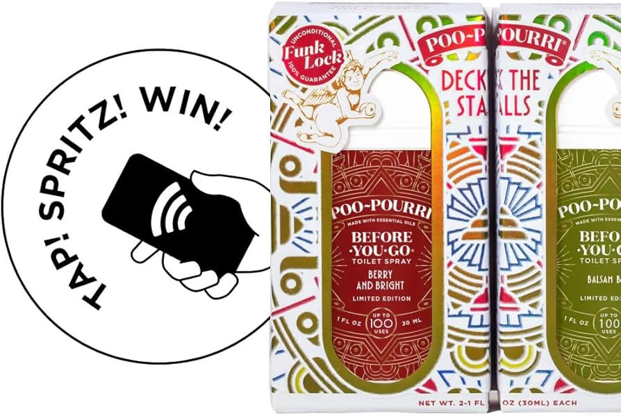 Poo-Pourri Deck The Stalls Tear Away Gift Set, Berry and Bright 1 Fl Oz Pocket Sprayer and Balsam... | Amazon (US)