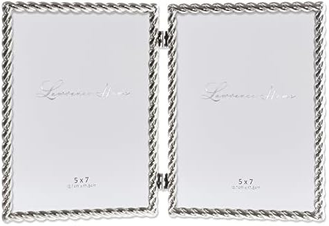 5x7 Hinged Double Cast Metal Picture Frames, Silver Rope Design | Amazon (US)