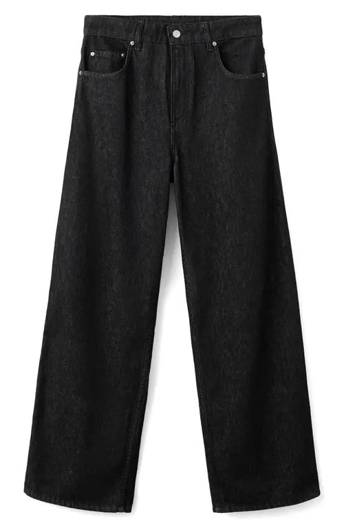 MANGO Barrel Leg Jeans in Black at Nordstrom, Size 2 | Nordstrom