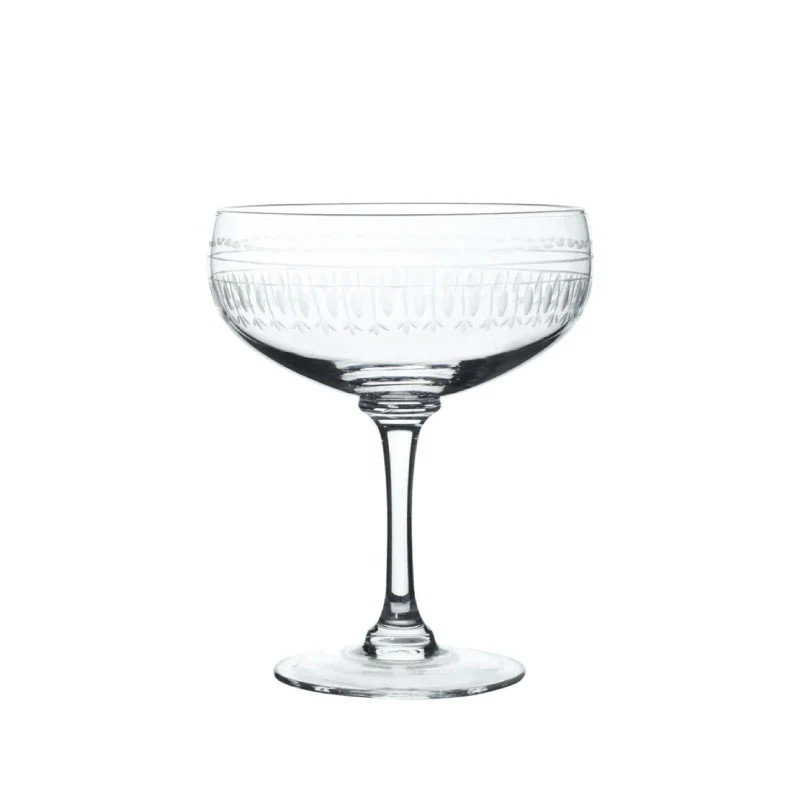 Crystal Cocktail Glasses with Ovals Design, Set of Four | Over The Moon